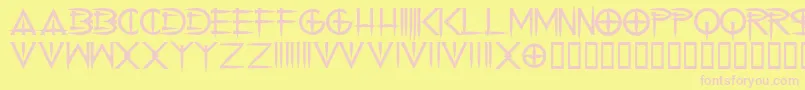 cenobyte-Schriftart – Rosa Schriften auf gelbem Hintergrund