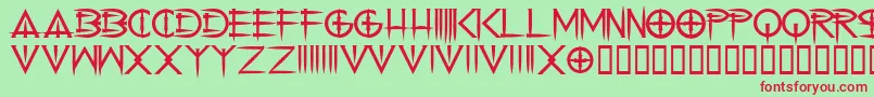 cenobyte-fontti – punaiset fontit vihreällä taustalla