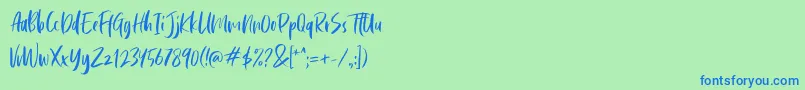 Cephalonia Font – Blue Fonts on Green Background