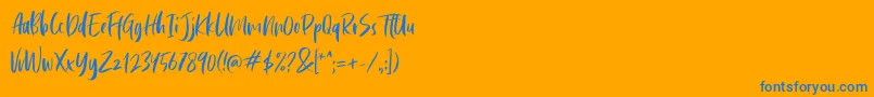 Cephalonia Font – Blue Fonts on Orange Background