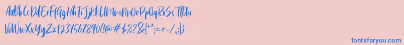 Cephalonia-Schriftart – Blaue Schriften auf rosa Hintergrund