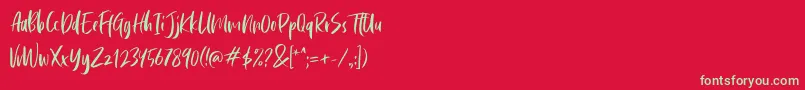 Cephalonia Font – Green Fonts on Red Background