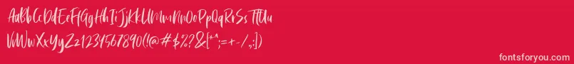 Cephalonia Font – Pink Fonts on Red Background