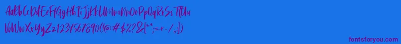 Cephalonia-Schriftart – Violette Schriften auf blauem Hintergrund