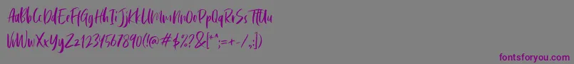 Cephalonia-Schriftart – Violette Schriften auf grauem Hintergrund