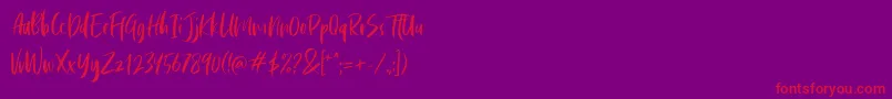 Cephalonia-Schriftart – Rote Schriften auf violettem Hintergrund