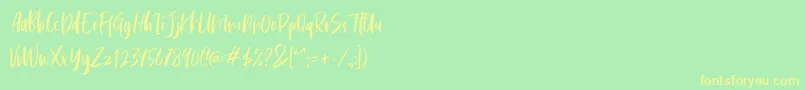 Cephalonia Font – Yellow Fonts on Green Background