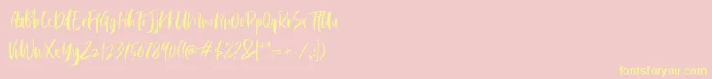 Cephalonia Font – Yellow Fonts on Pink Background