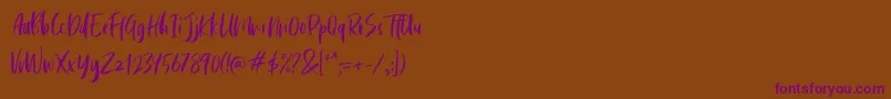 Cephalonia-Schriftart – Violette Schriften auf braunem Hintergrund