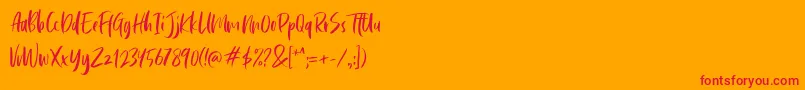 Cephalonia Font – Red Fonts on Orange Background