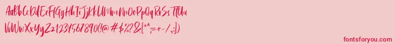 Fonte Cephalonia – fontes vermelhas em um fundo rosa