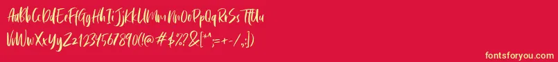 Cephalonia-Schriftart – Gelbe Schriften auf rotem Hintergrund