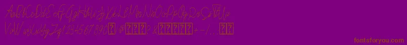 Cepttoni-Schriftart – Braune Schriften auf violettem Hintergrund