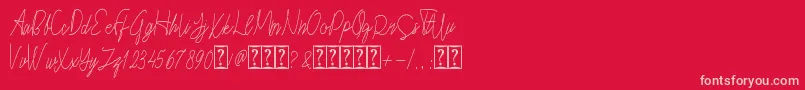 Cepttoni Font – Pink Fonts on Red Background