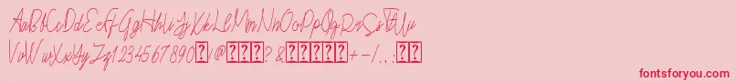 Cepttoni-Schriftart – Rote Schriften auf rosa Hintergrund