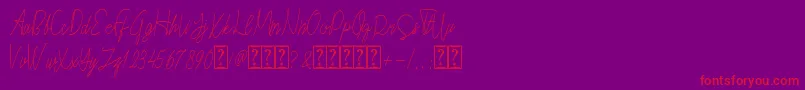 Cepttoni-Schriftart – Rote Schriften auf violettem Hintergrund