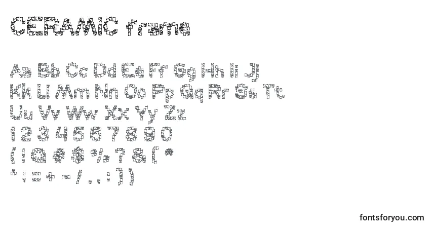 Шрифт CERAMIC frame – алфавит, цифры, специальные символы