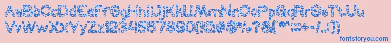 CERAMIC frame-Schriftart – Blaue Schriften auf rosa Hintergrund