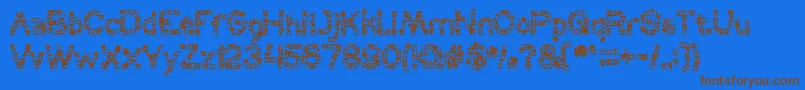 CERAMIC frame-Schriftart – Braune Schriften auf blauem Hintergrund