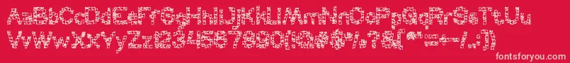 CERAMIC frame Font – Pink Fonts on Red Background