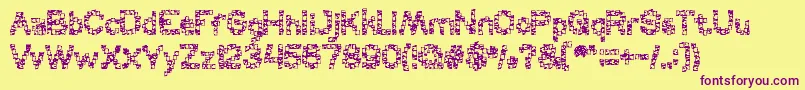 CERAMIC frame Font – Purple Fonts on Yellow Background
