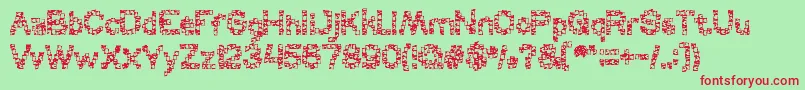 CERAMIC frame Font – Red Fonts on Green Background