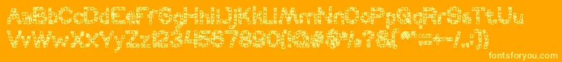 Fonte CERAMIC frame – fontes amarelas em um fundo laranja