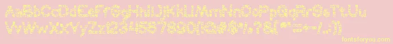 CERAMIC frame-Schriftart – Gelbe Schriften auf rosa Hintergrund