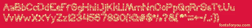 CERAMIC frame Font – Yellow Fonts on Red Background