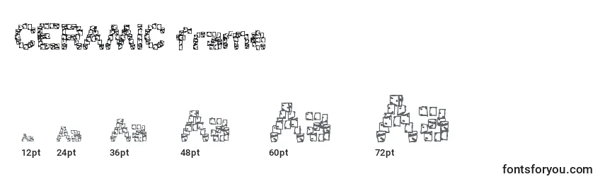 Tamanhos de fonte CERAMIC frame