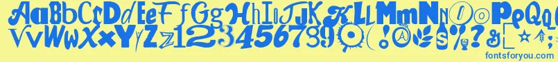 CEREAL KILLERZ Font – Blue Fonts on Yellow Background