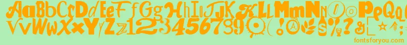 CEREAL KILLERZ Font – Orange Fonts on Green Background