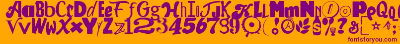 CEREAL KILLERZ Font – Purple Fonts on Orange Background