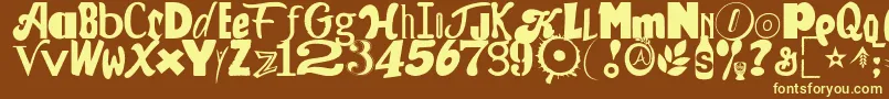 CEREAL KILLERZ-Schriftart – Gelbe Schriften auf braunem Hintergrund