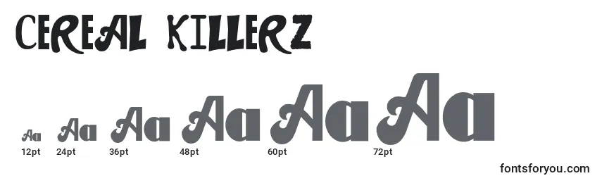Размеры шрифта CEREAL KILLERZ