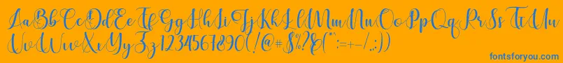 Cerilleta Font – Blue Fonts on Orange Background