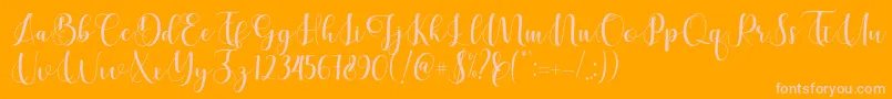 Cerilleta-Schriftart – Rosa Schriften auf orangefarbenem Hintergrund