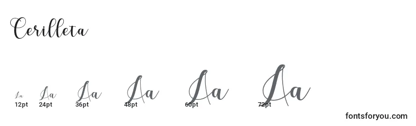 Cerilleta Font Sizes