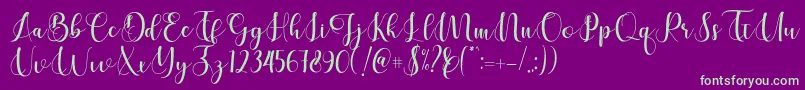 Cerilleta Font – Green Fonts on Purple Background