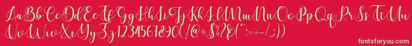 Cerilleta Font – Green Fonts on Red Background