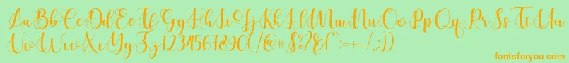 Cerilleta Font – Orange Fonts on Green Background