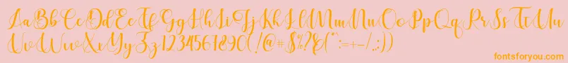 Cerilleta-Schriftart – Orangefarbene Schriften auf rosa Hintergrund