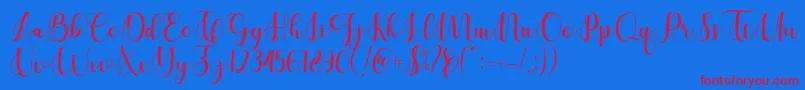 Cerilleta Font – Red Fonts on Blue Background