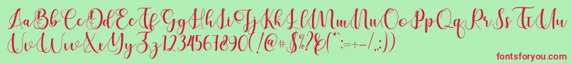 Cerilleta Font – Red Fonts on Green Background