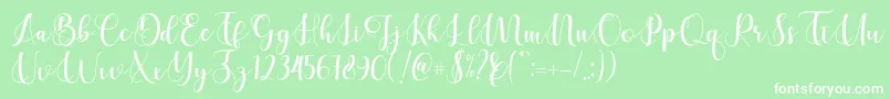 Cerilleta Font – White Fonts on Green Background