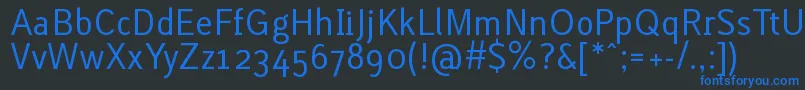 LacunaRegular Font – Blue Fonts on Black Background