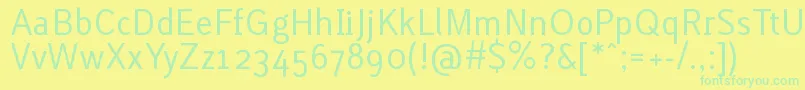 LacunaRegular Font – Green Fonts on Yellow Background
