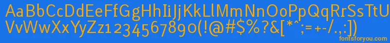 LacunaRegular Font – Orange Fonts on Blue Background