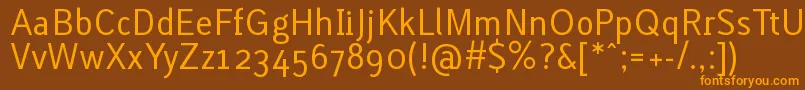 LacunaRegular Font – Orange Fonts on Brown Background