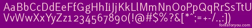 LacunaRegular Font – Pink Fonts on Purple Background